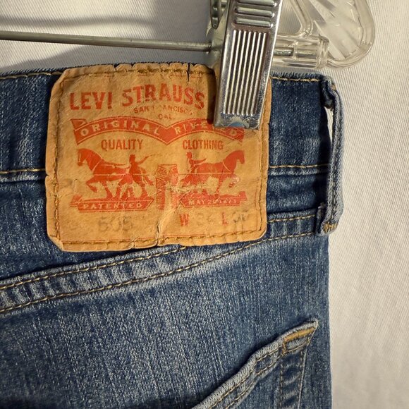 Levis 505 classic straight fit blue jeans Sz.34x30 - Picture 3 of 3